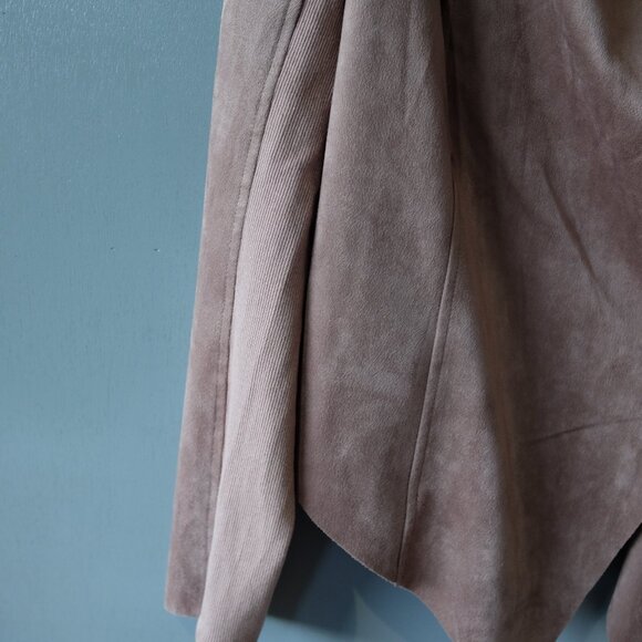 Vigoss Drapped Faux Suede Jacket Size S Dress Blazer Zipper Lightweight - Picture 5 of 7